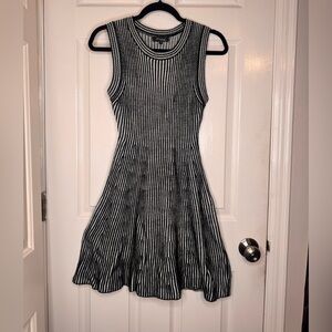 Knit Striped Black and White Mini Dress